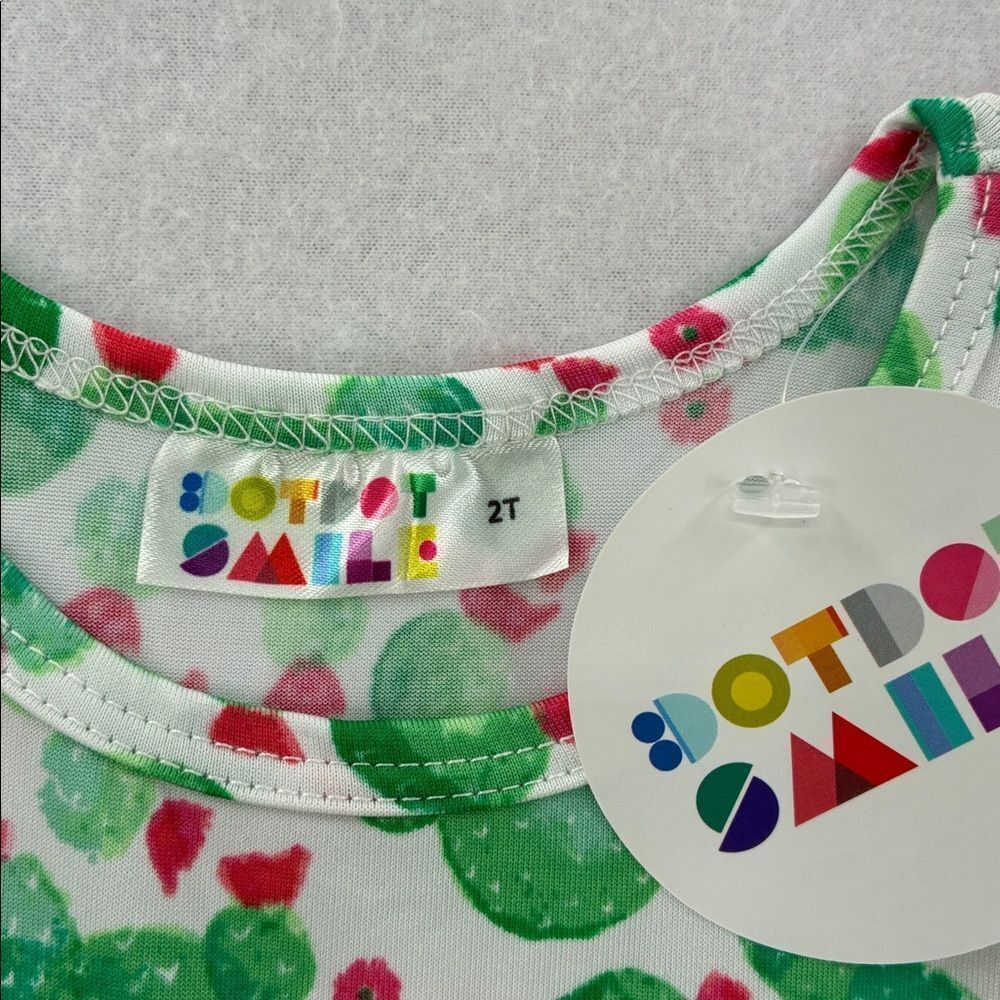 3For$20 Dot Dot SmileGreen and Piny Patterned Kids Dress size 2T - Picture 3 of 4